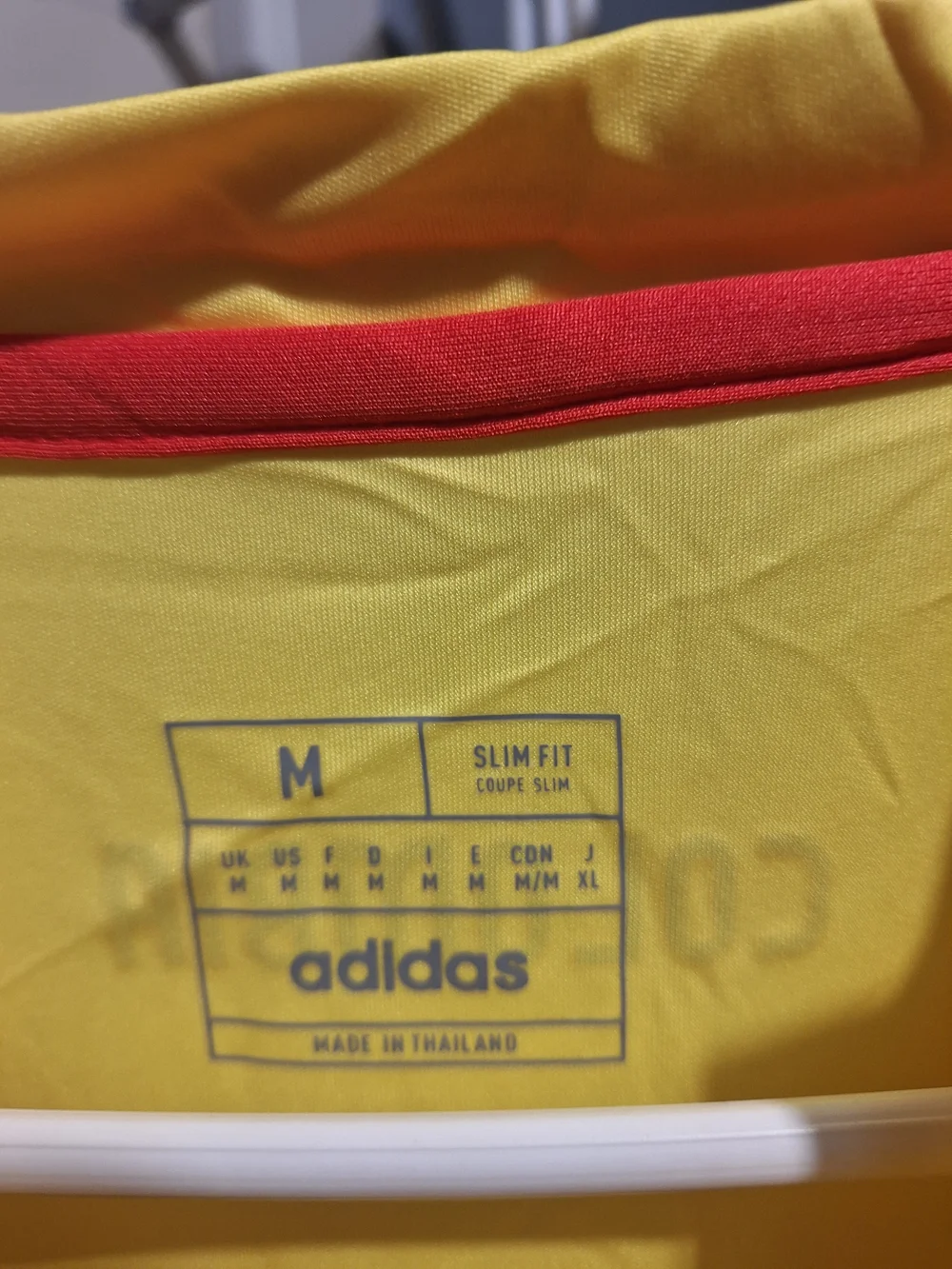 adidas Yellow and Red Men's Football Jersey with Blue Number 10